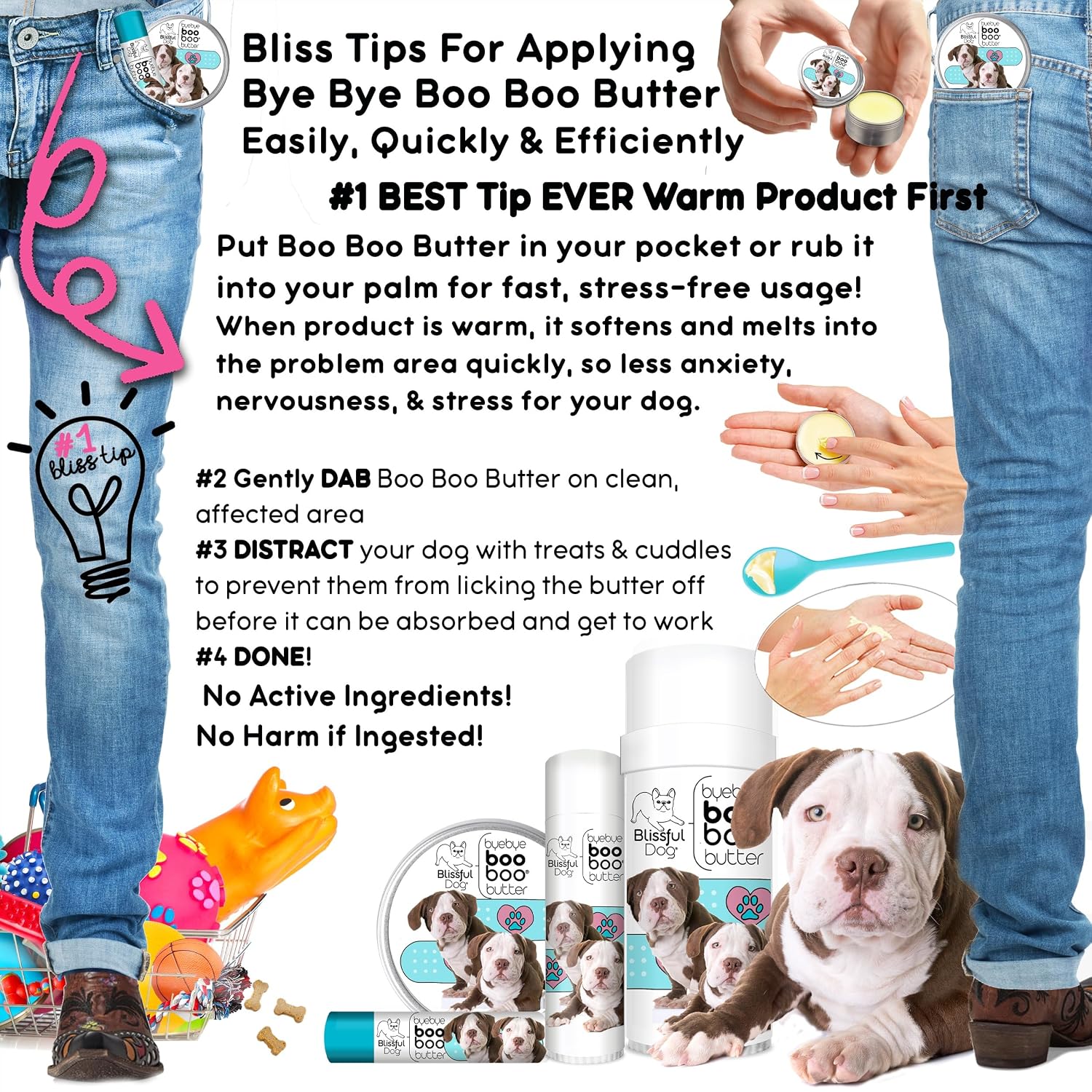 The Blissful Dog American Bulldog Booboo Butter (0.50 oz Tube)