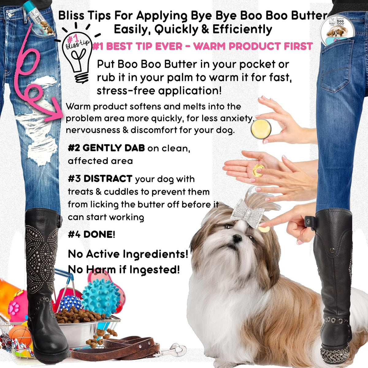 The Blissful Dog .50 oz Tube Shih Tzu Booboo – Aceite de coco: hidrata y protege. – Image 6