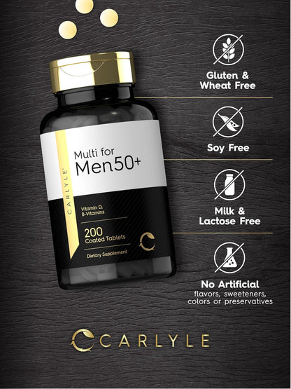Carlyle Multivitamínico para Hombres 50+ | 200 Comprimidos | con Vitaminas B, Vitamina D, Magnesio y Zinc | Sin Gluten, – Image 5