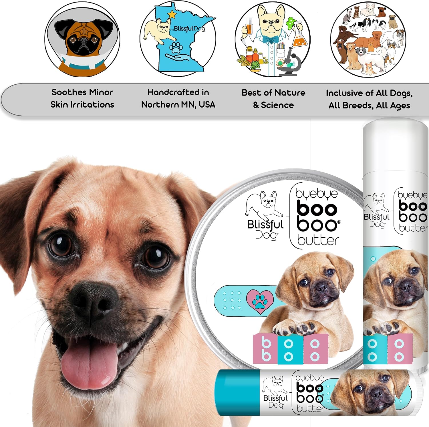 The Blissful Dog Puggle Boo Boo Butter - Bálsamo para perros (237 ml)