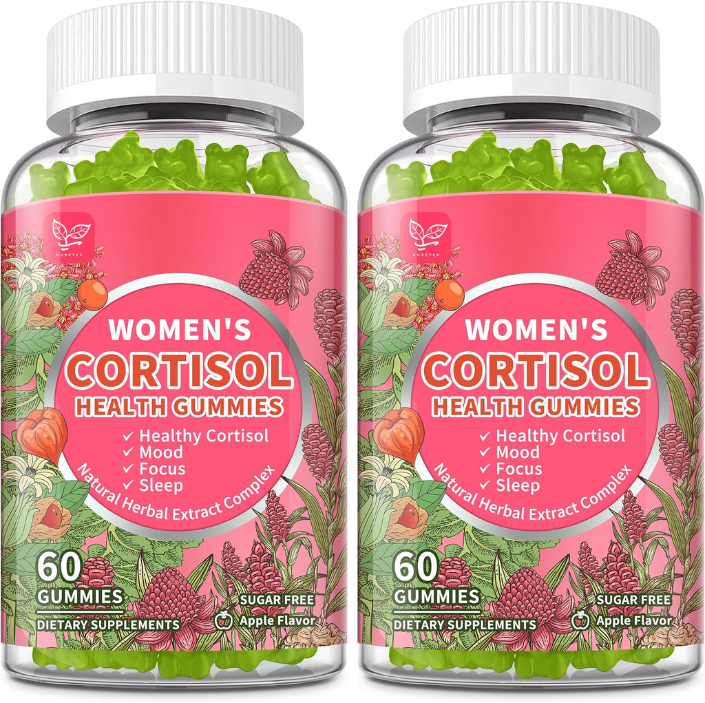 Hudetex Cortisol Supplements for Women Liquid Drops - With Ashwagandha, L-theanine, Phosphatidylserine, Rhodiola Rosea, Plus Black Pepper, Vegan, Natural Flavor, 2 Fl Oz (60 ml)