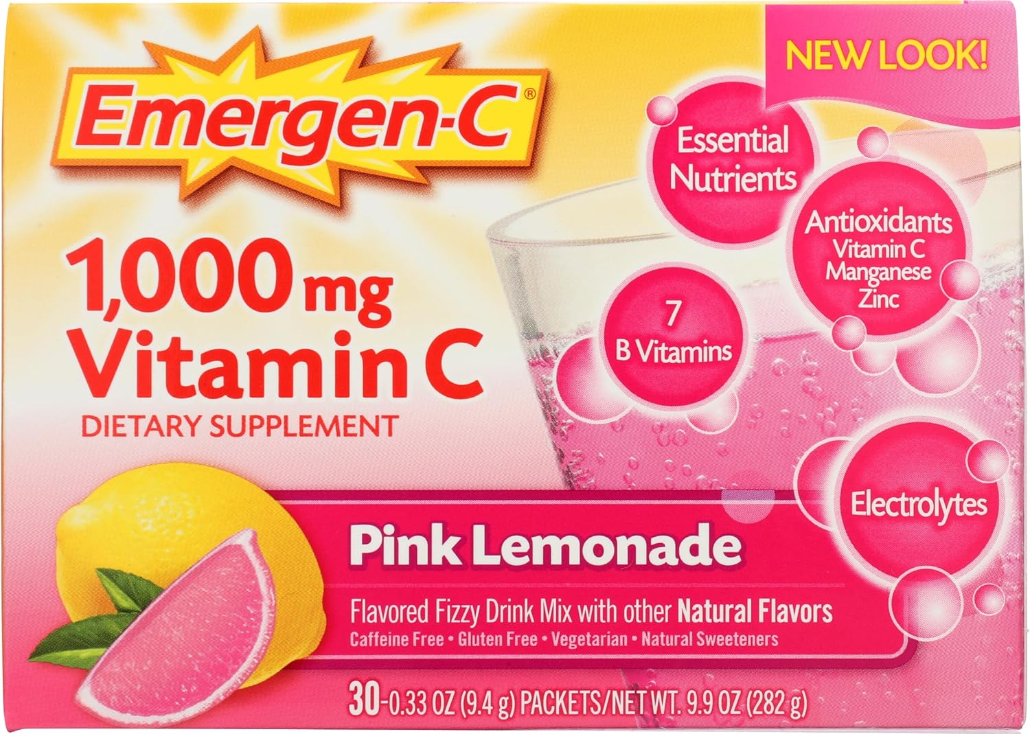ALACER Emergen C Caja Rosa, 30 sobres