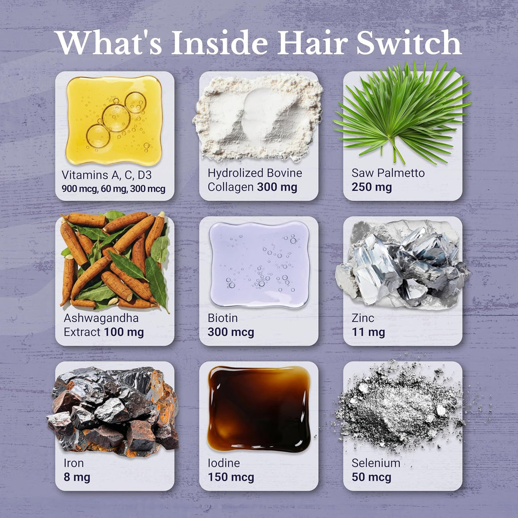 Hair Switch - Suplemento Capilar con Biotina y 17 Nutrientes