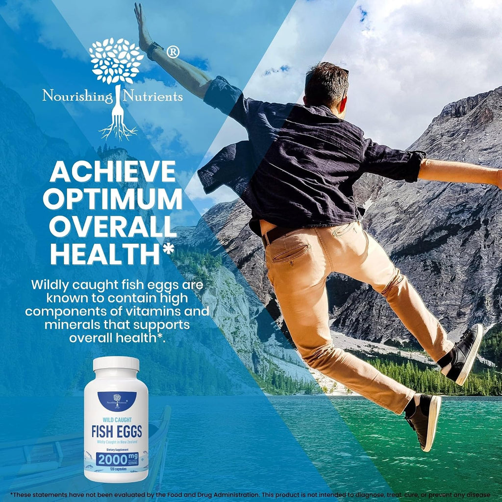 Wild Caught Fish Eggs 2,000mg - Huevas de Pescado Silvestre con Omega 3, EPA y DHA