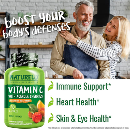 NATURELO Vitamina C con Acerola Ecológica y Bioflavonoides Cítricos - 500 mg por Cápsula - 180 Cápsulas – Image 6