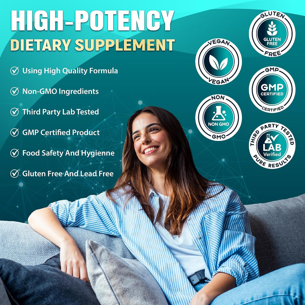 Organic Cadane Suplemento de Nicotinamida Ribósido con Rhodiola Rosea, Ashwagandha, Té Verde y Más | Salud Celular y Vitalidad | Vegano, No OGM – 60 Cápsulas