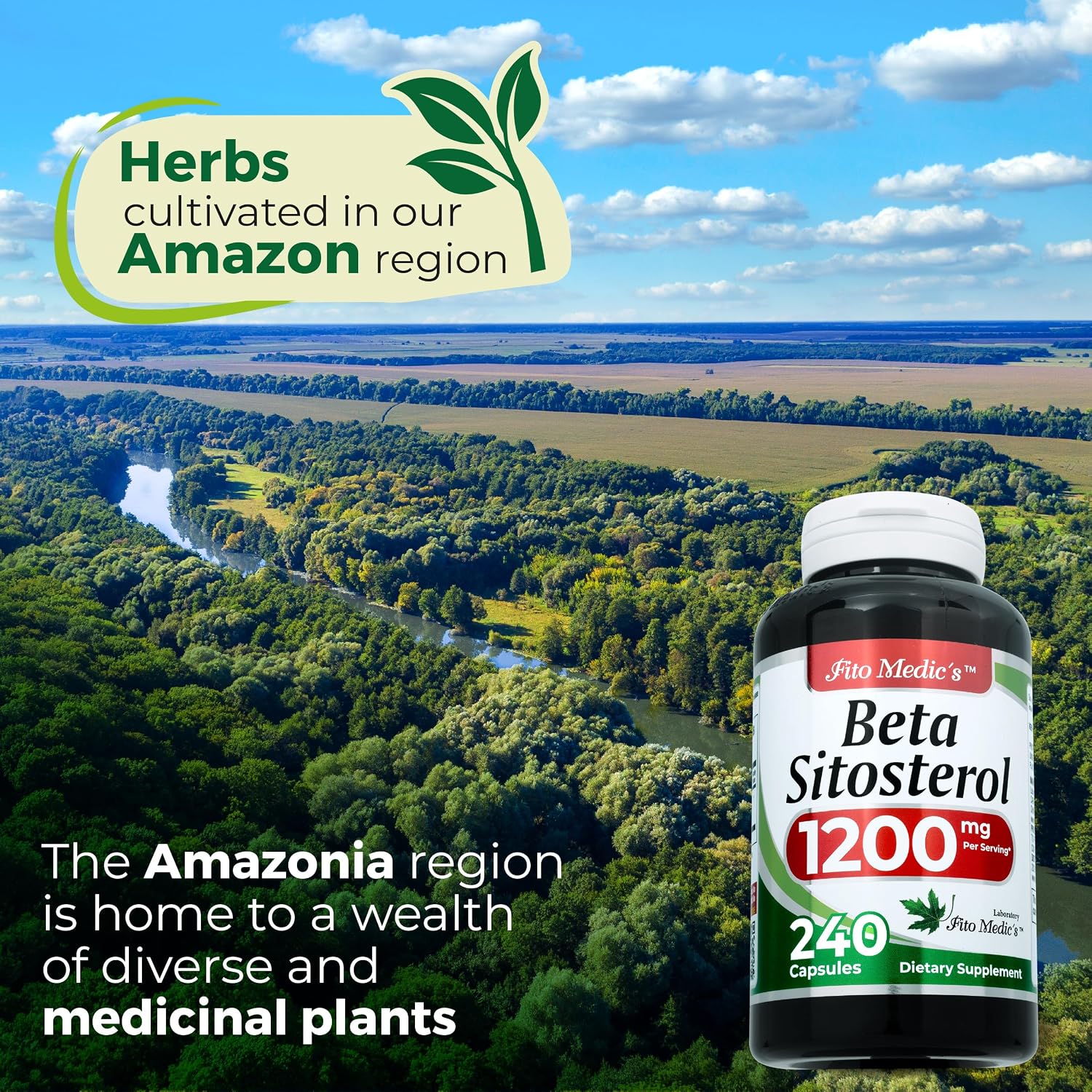 FITO MEDIC'S Lab Beta-sitosterol 1200 mg | 240 Cápsulas | Esteroles Vegetales