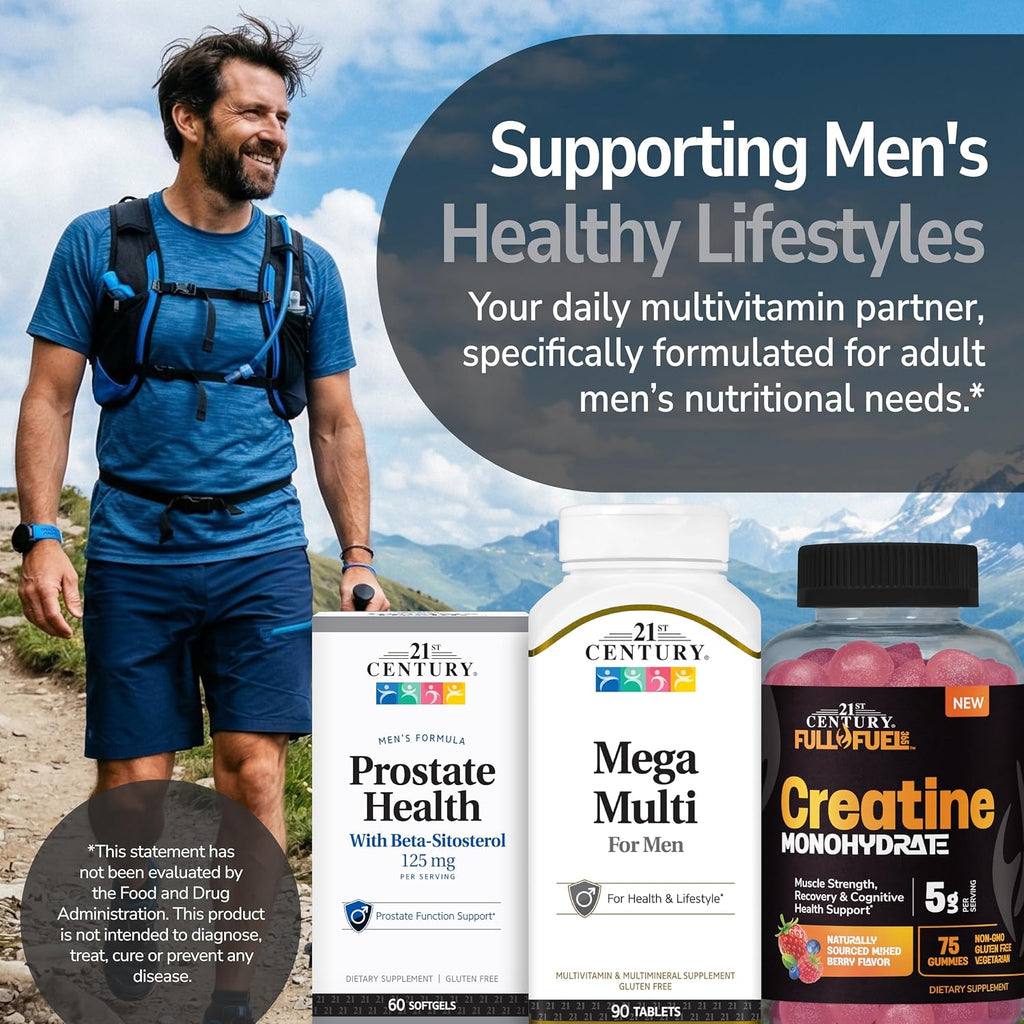 21st Century Mega Multi for Men - Multivitamínico con Saw Palmetto y Ginseng, 90 Tabletas