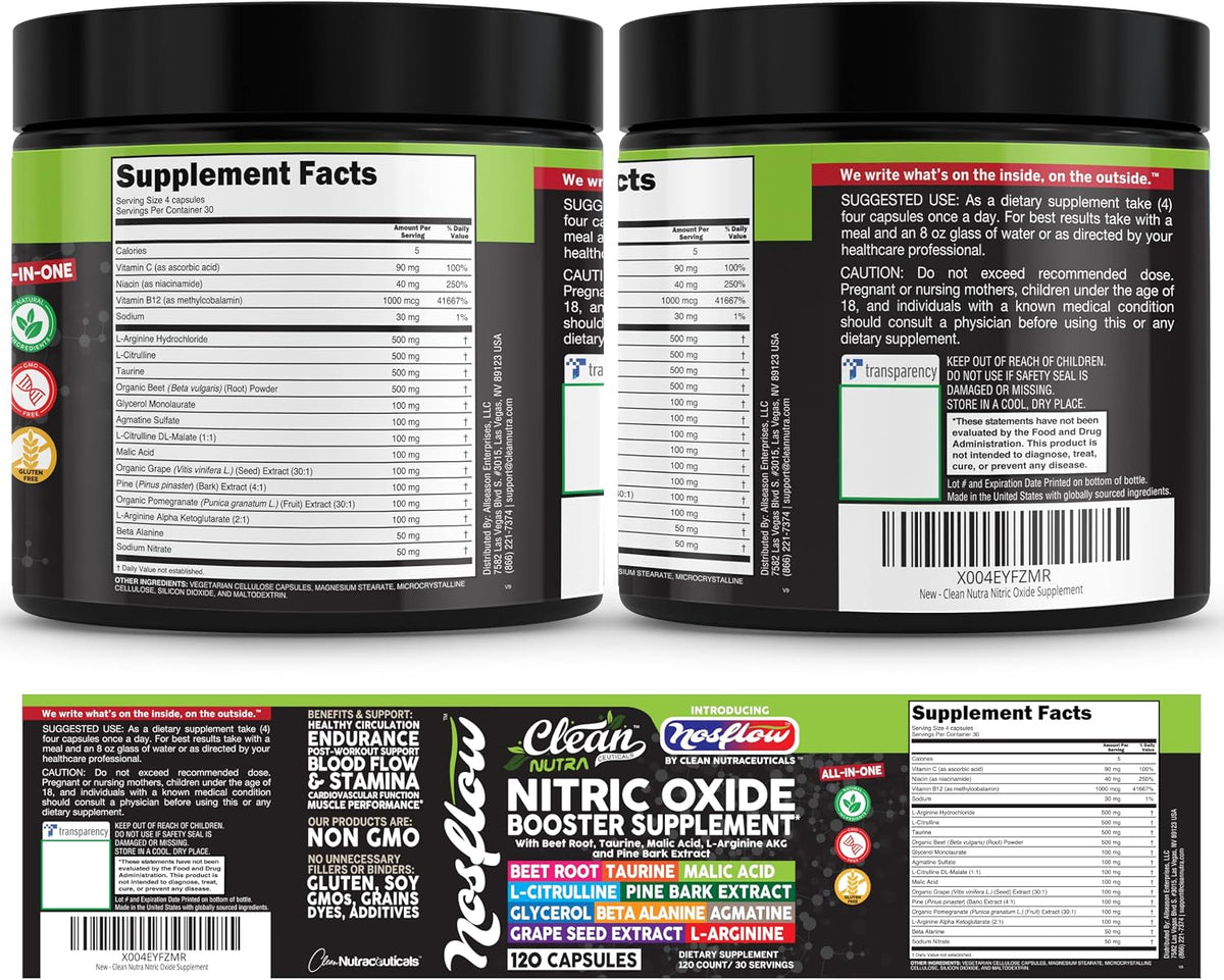 NosFlow Suplemento de Óxido Nítrico para – Extracto de semilla de uva: Fuente de antioxidantes que protegen los – Image 9