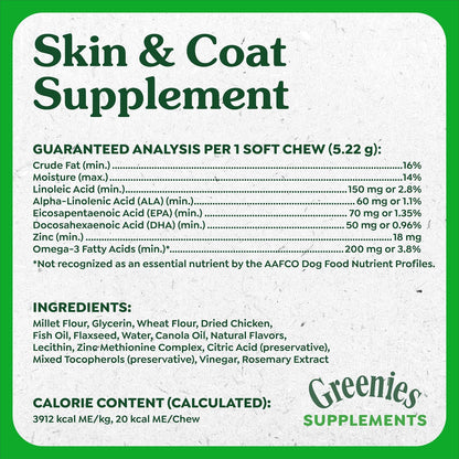 Greenies Suplemento para Perros Piel y Pelaje con Aceite de Pescado y Omega 3, Sabor a Pollo, Gomitas Blandas, Tarro de 417 – Image 6
