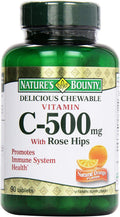 Nature's Bounty Vitamina C 500 mg Masticable con Escaramujo, 90 Comprimidos