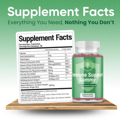 Immune Boosters for Adults - Gominolas – Fórmula limpia: Sin ingredientes artificiales, vegana, sin gluten, sin – Image 5