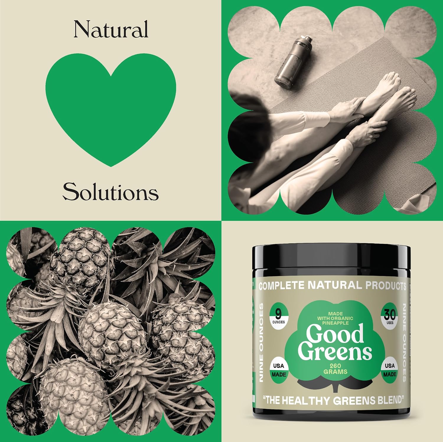 Good Greens Superfood Powder - Mezcla de Superalimentos Verdes - 255g (9oz) 30 Dosis