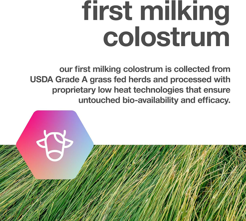 Pure Bovine Colostrum 180 Cápsulas - Sin Antibióticos ni Hormonas - De Origen Estadounidense - 100% Natural - Primer Ordeño