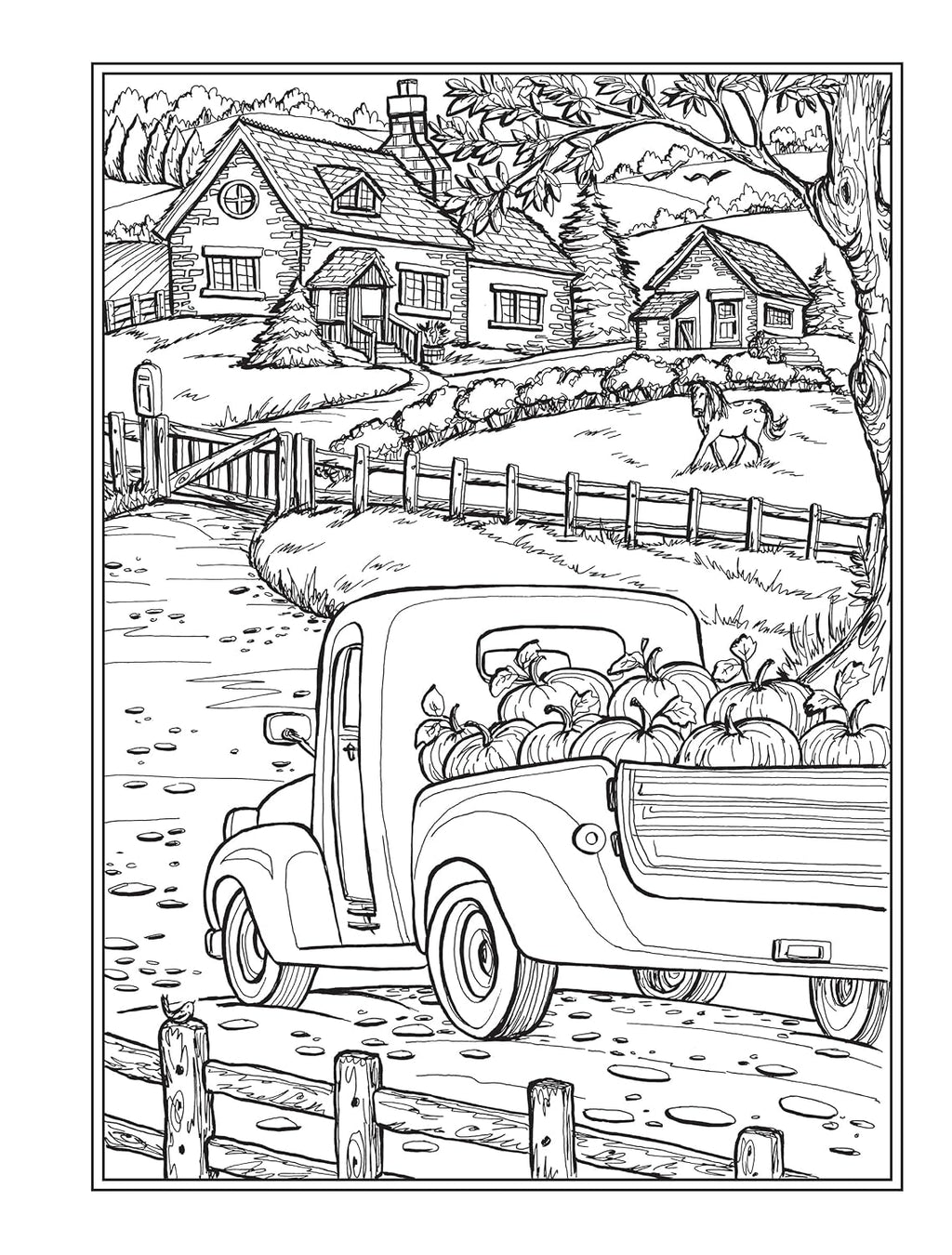 Creative Haven Country Farm Scenes Coloring Book: Libro de colorear para adultos - Escenas de granja