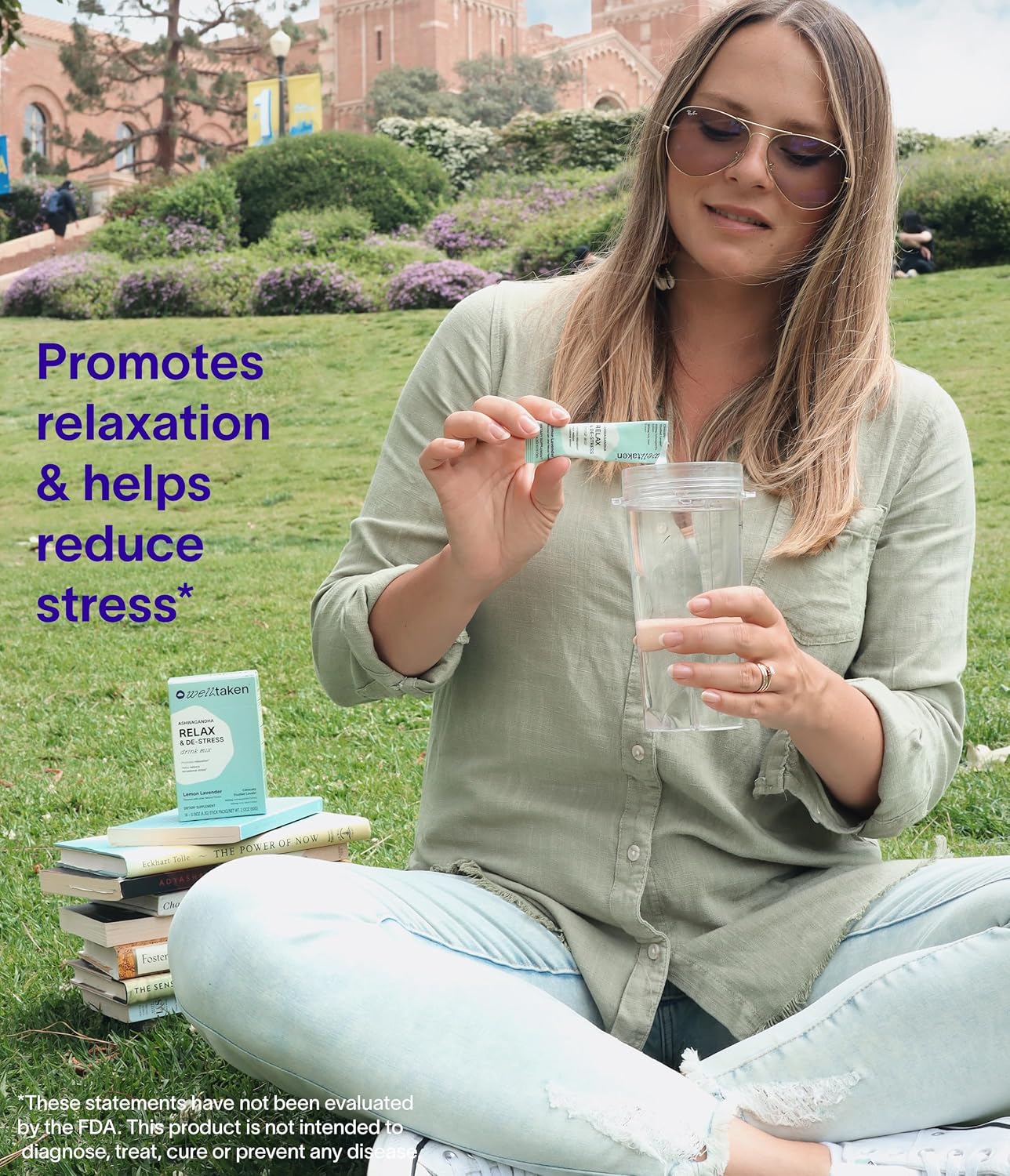 WellTaken Ashwagandha Relax & De-Stress Powder - Limón y Lavanda - 14 sobres