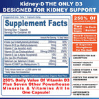 Kidney-D, Suplemento Renal con Vitamina D3 Optimizado para la Salud de los Riñones