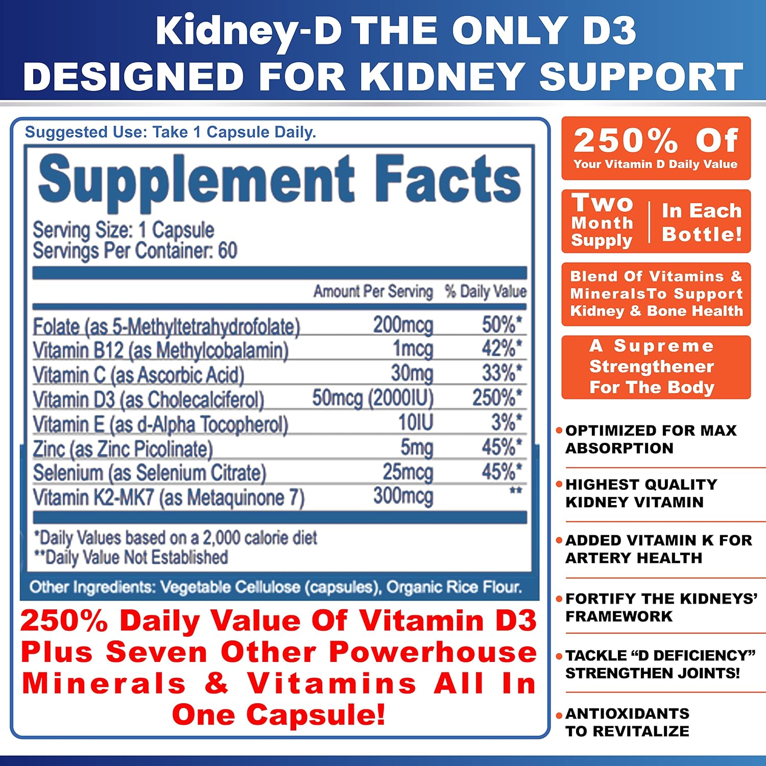 Kidney Restore & Kidney-D 2-Pack – Cápsulas para Apoyo Renal con Vitamina D y Probióticos