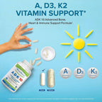 Power By Naturals ADK 10 – Vitaminas A, D3 y K2 MK-7 – 90 Cápsulas
