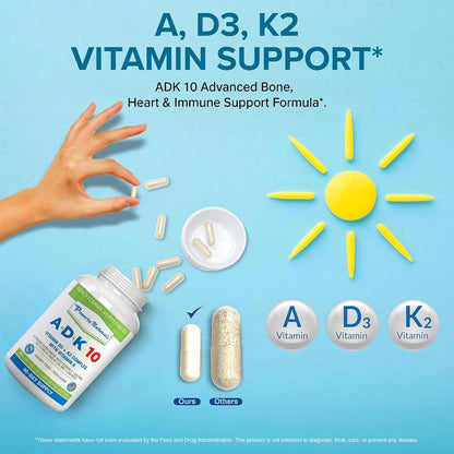 Power By Naturals ADK 10 – Vitaminas A, D3 y K2 MK-7 – 90 Cápsulas – Image 9