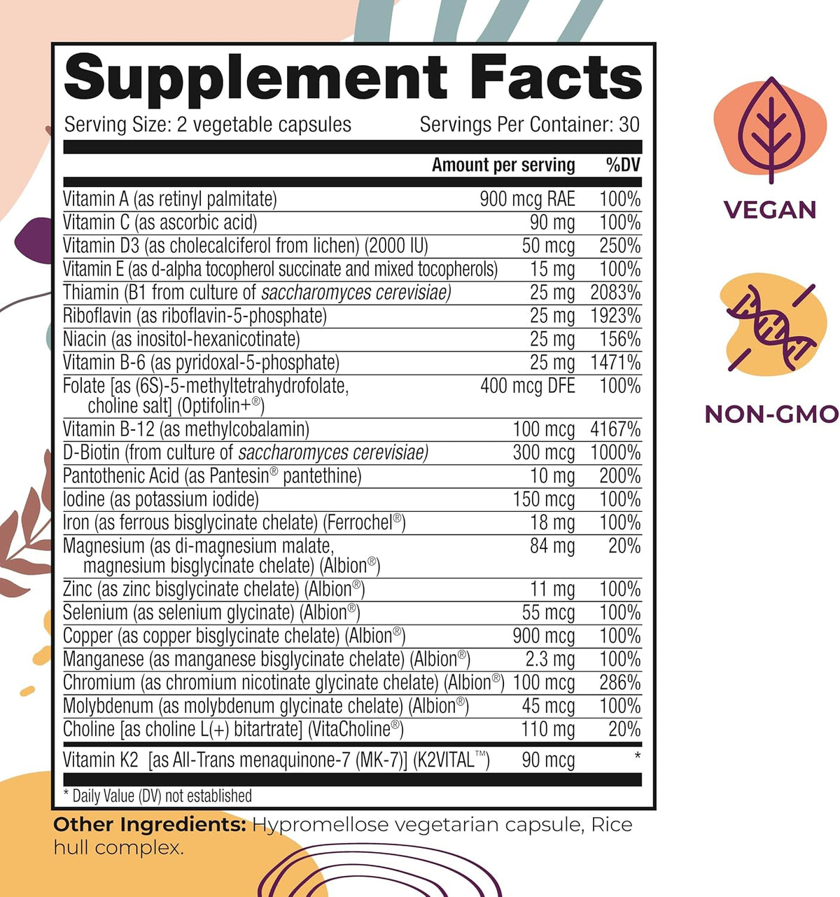 Body Kitchen Women’s Multivitamin with – Piel, cabello y uñas: La biotina y el zinc contribuyen al mantenimiento – Image 3