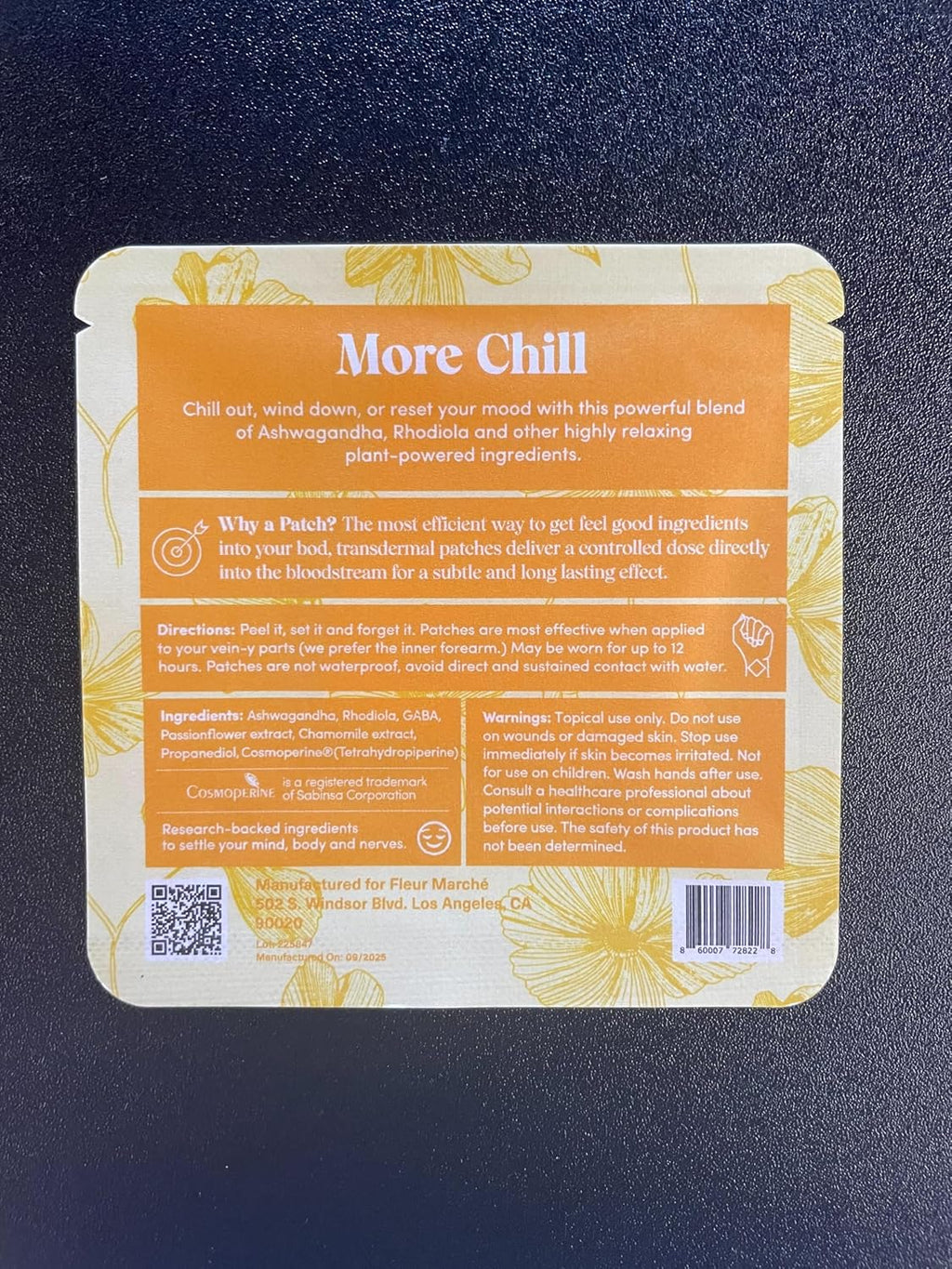Fleur Marché Relax, Plz Parche Botánico - Calmante y Relajante con Ashwagandha, Manzanilla y Adaptógenos - Alta Biodisponibilidad - 14 Parches