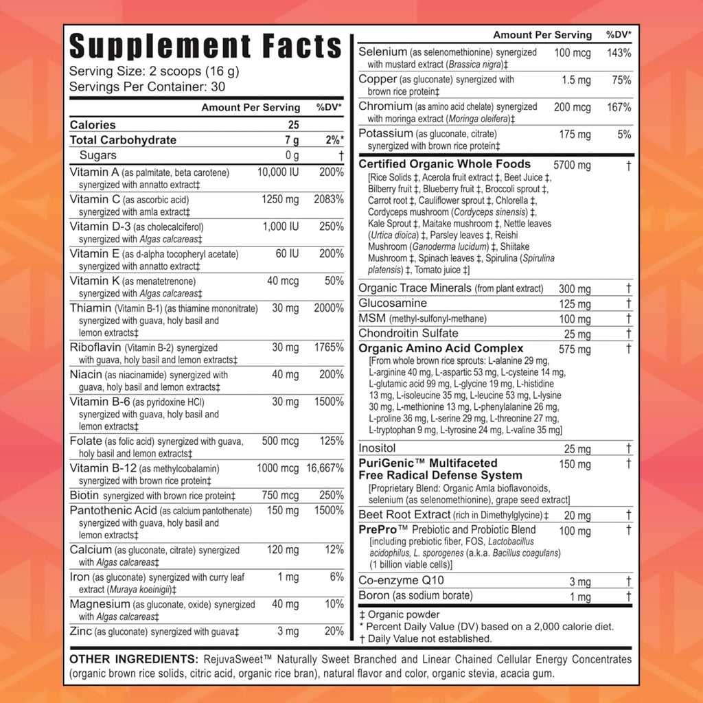 Youngevity Beyond Tangy Tangerine 2.0, Complejo Multivitamínico y Mineral, Sabor Cítrico Melocotón, 2 Botes