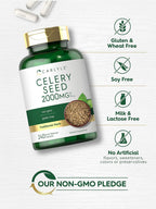 Carlyle Celery Seed Extract Capsules - 240 cápsulas - Suplemento herbal tradicional - Sin OGM y sin gluten