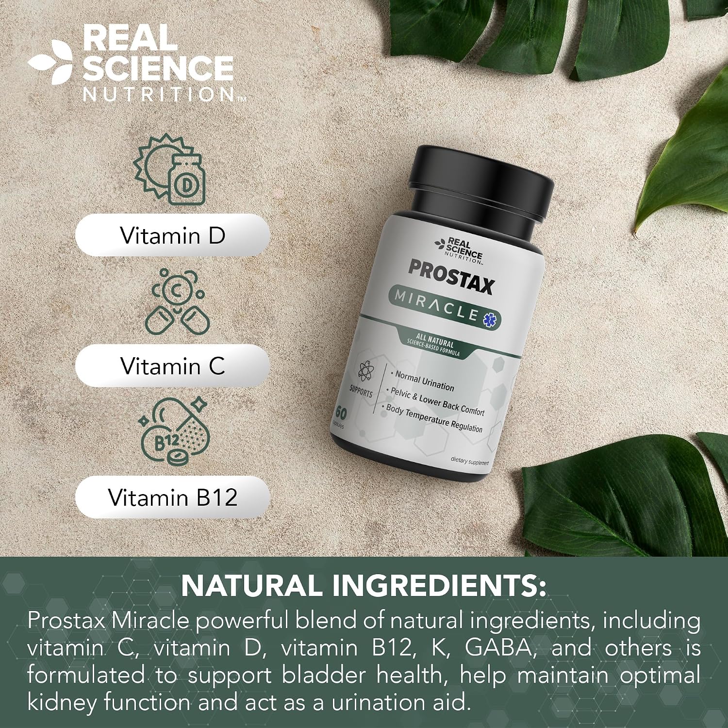 Prostax de Real Science Nutrition – Complemento para la Salud de la Próstata, Vejiga y Riñones