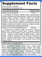 Fruit and Veggie Superfood Greens - 28 Frutas y Verduras Concentradas - 60 Comprimidos