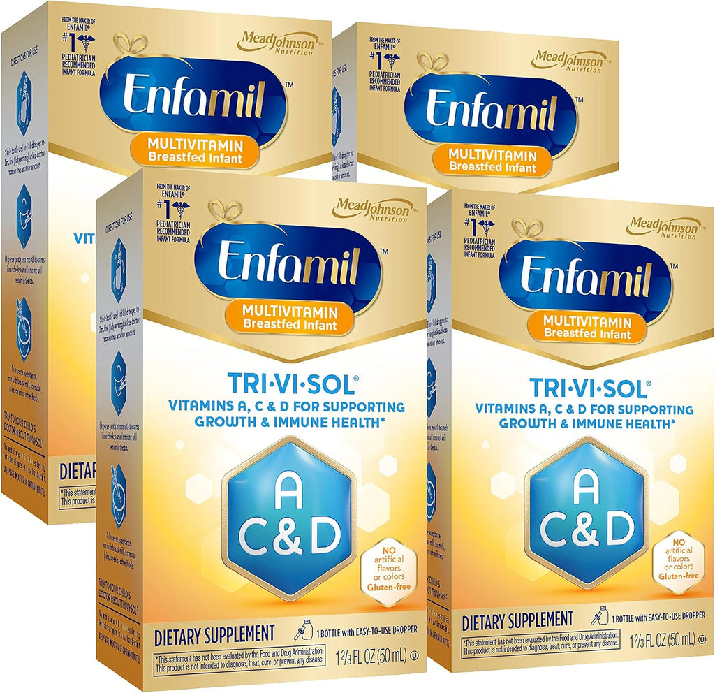 Enfamil Tri-Vi-Sol Vitaminas A, C y D en gotas, 50 ml (Paquete de 4)