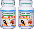 Planet Ayurveda Female Health Support - Suplemento Herbal para Mujeres con Ashok, Lodhra y Shatavari (Pack de 2, 60 Cápsulas Veganas cada una, 500 mg)
