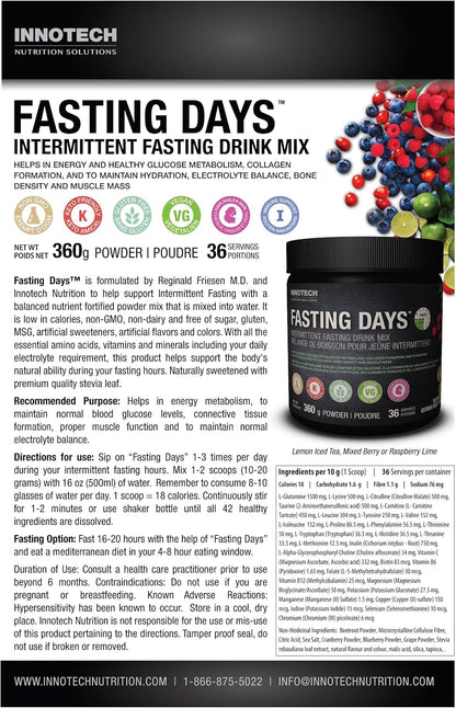 Innotech Nutrition Fasting Days Intermittent – Electrolitos: sodio, potasio, magnesio y calcio, que ayudan a – Image 4