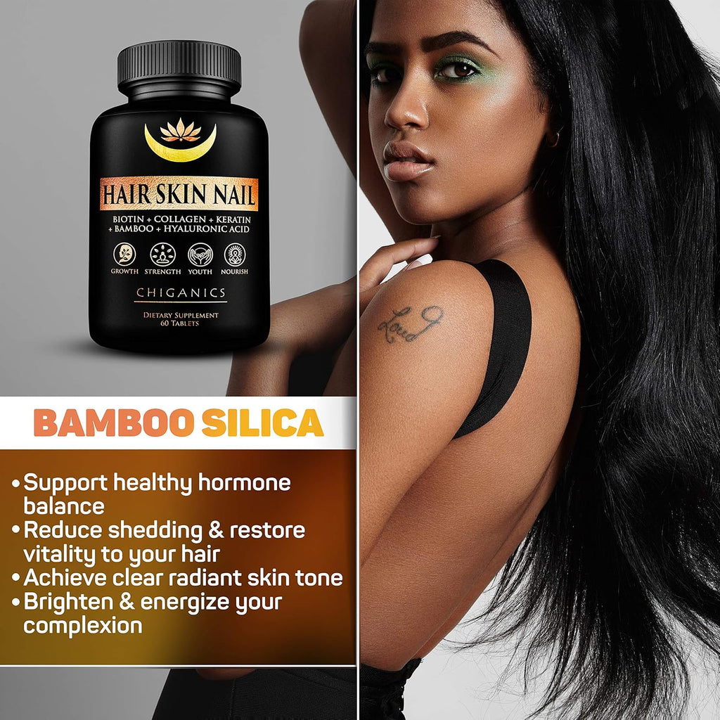 10X Potente Biotina 5000mcg con Keratina, Colágeno y Sílice para Cabello, Piel y Uñas