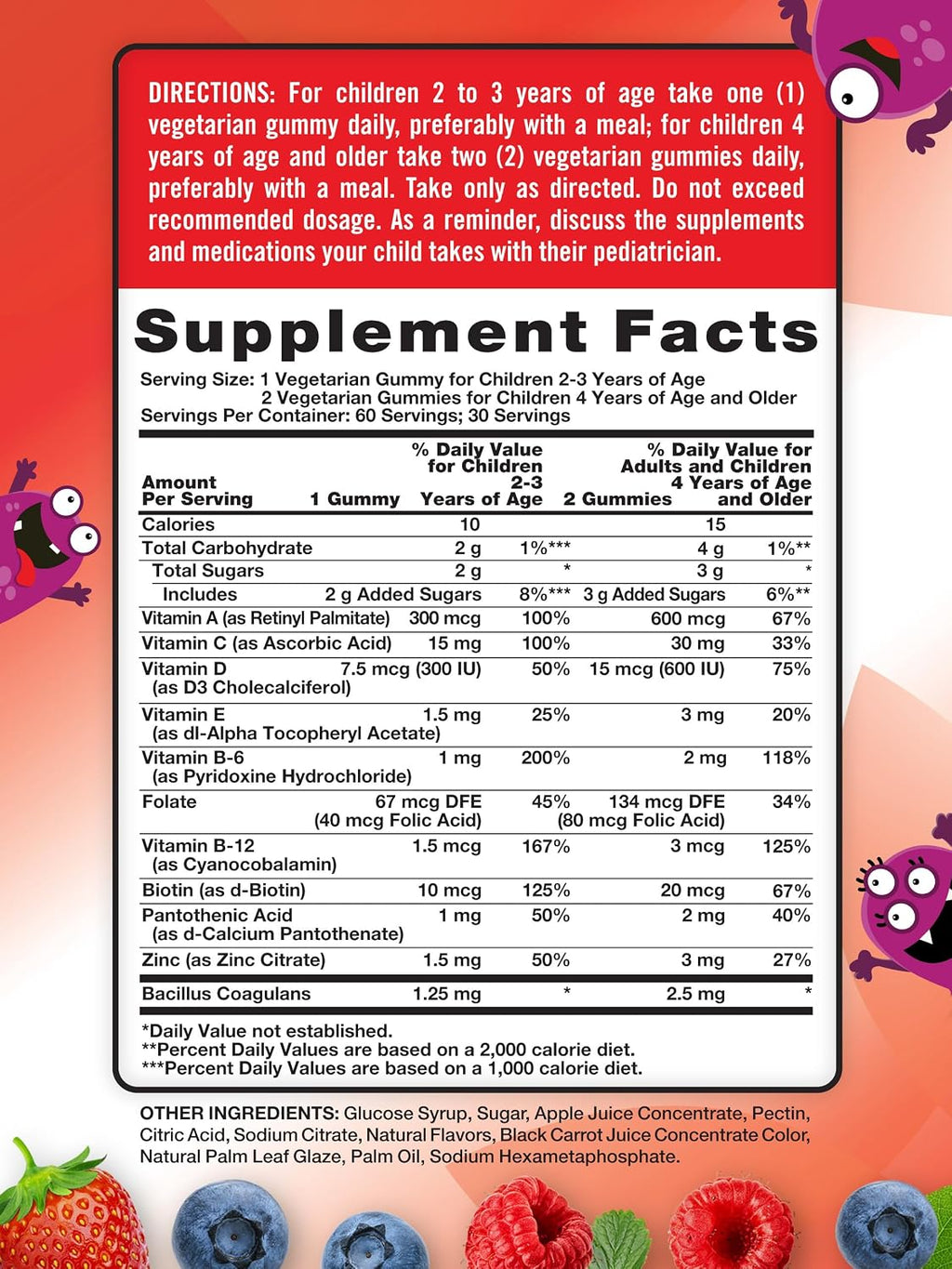 Nature's Truth Kids Multivitamin Gummies with Probiotics | 60 Gomitas | Sabor Berry Punch | Suplemento Vegetariano, No GMO y Sin Gluten