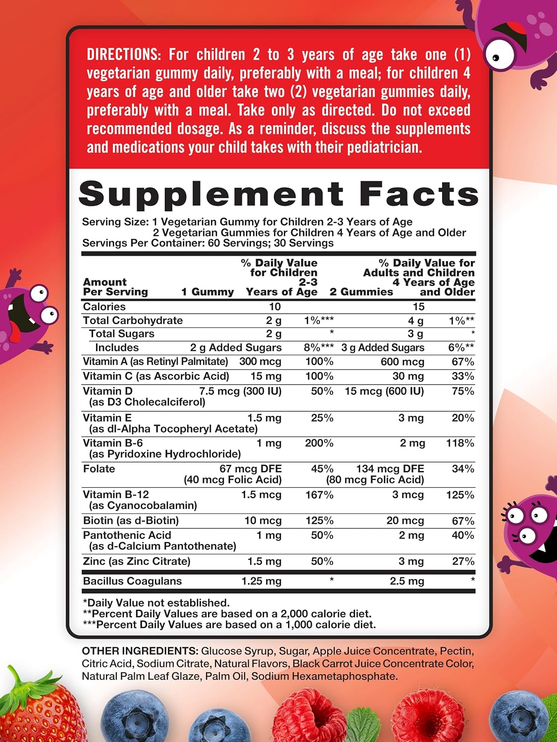 Nature's Truth Kids Multivitamin Gummies with Probiotics | 60 Gomitas | Sabor Berry Punch | Suplemento Vegetariano, No GMO y Sin Gluten