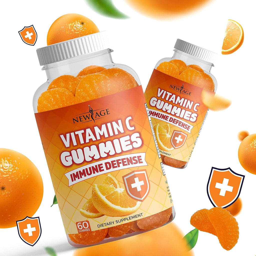 NEW AGE Vitamin C Gummies - Naranja - 180 Gominolas - Sin Gluten - Vegetariano