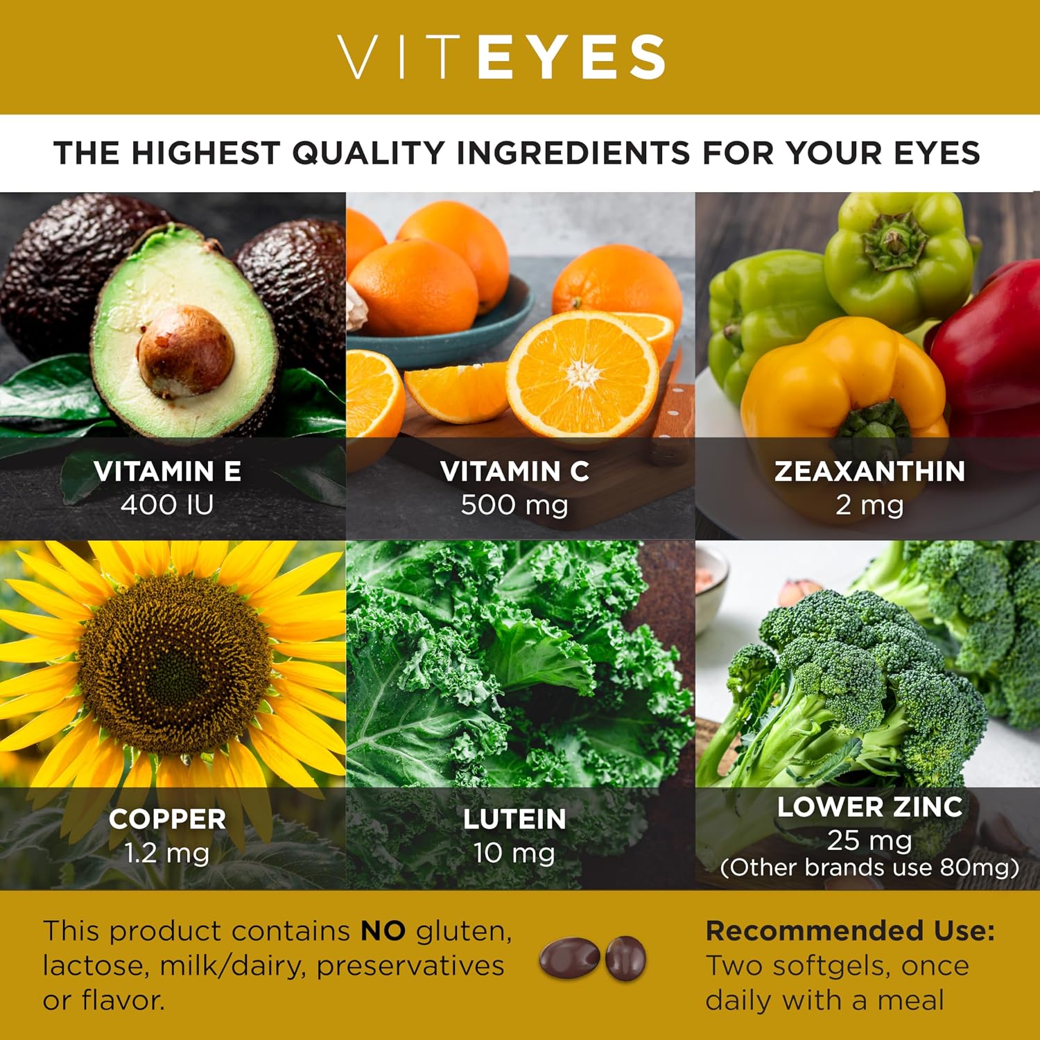 Viteyes AREDS 2 Classic Fórmula para la Salud Macular Cápsulas Blandas - 180 Cápsulas blandas