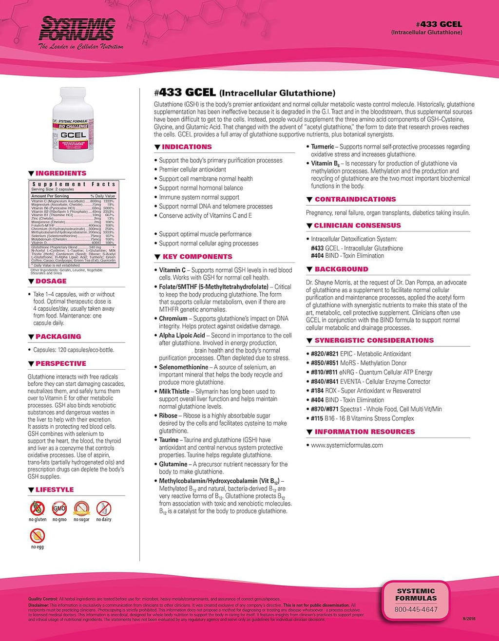 Systemic Formulas #433- GCEL - Complejo Antioxidante Master