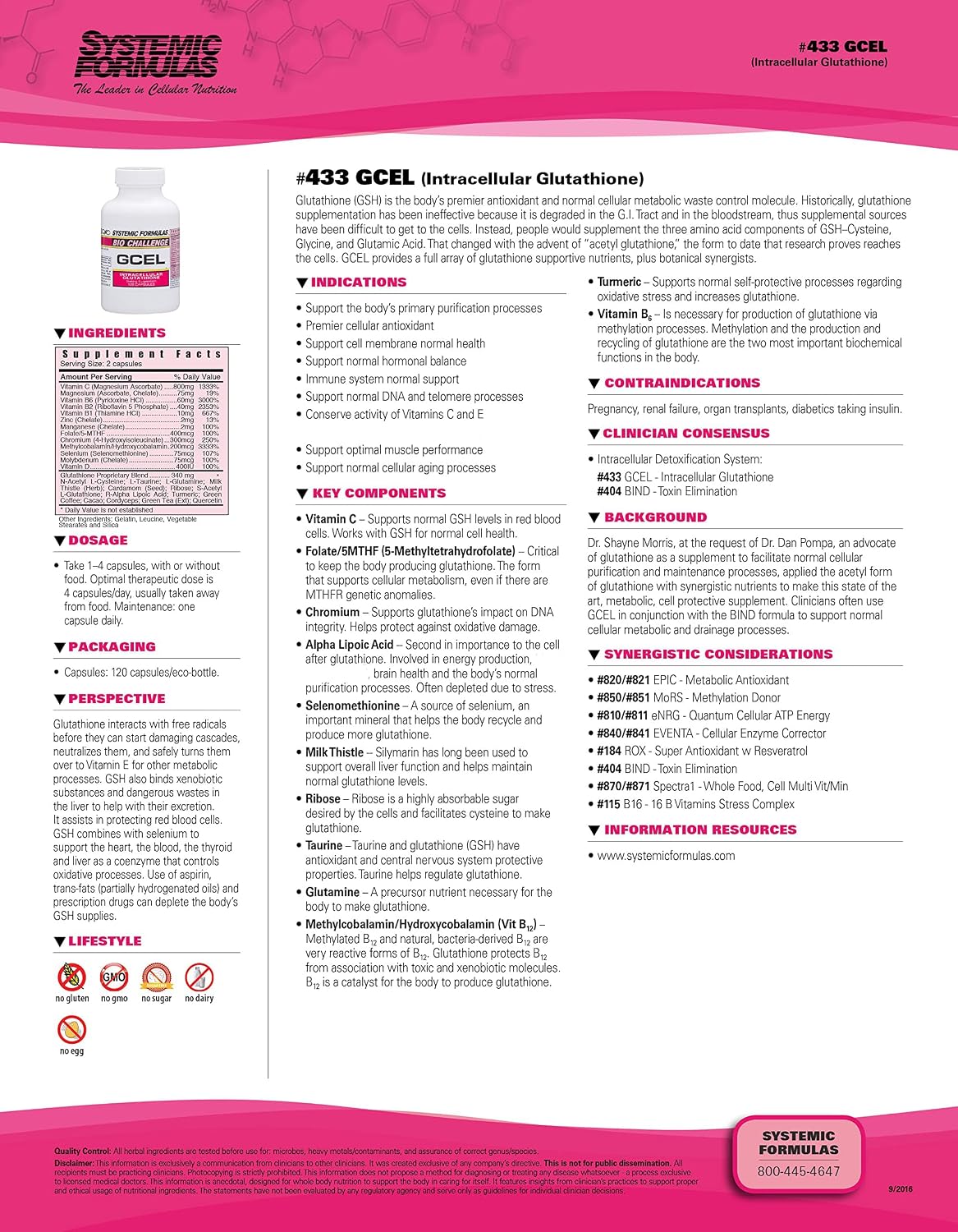 Systemic Formulas #433- GCEL - Complejo Antioxidante Master