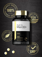 Carlyle Multivitamínico para Hombres 50+ | 200 Comprimidos | con Vitaminas B, Vitamina D, Magnesio y Zinc | Sin Gluten, No-GMO
