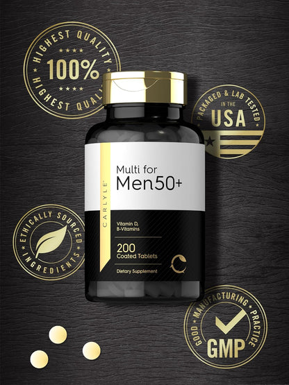 Carlyle Multivitamínico para Hombres 50+ | 200 Comprimidos | con Vitaminas B, Vitamina D, Magnesio y Zinc | Sin Gluten, – Image 6