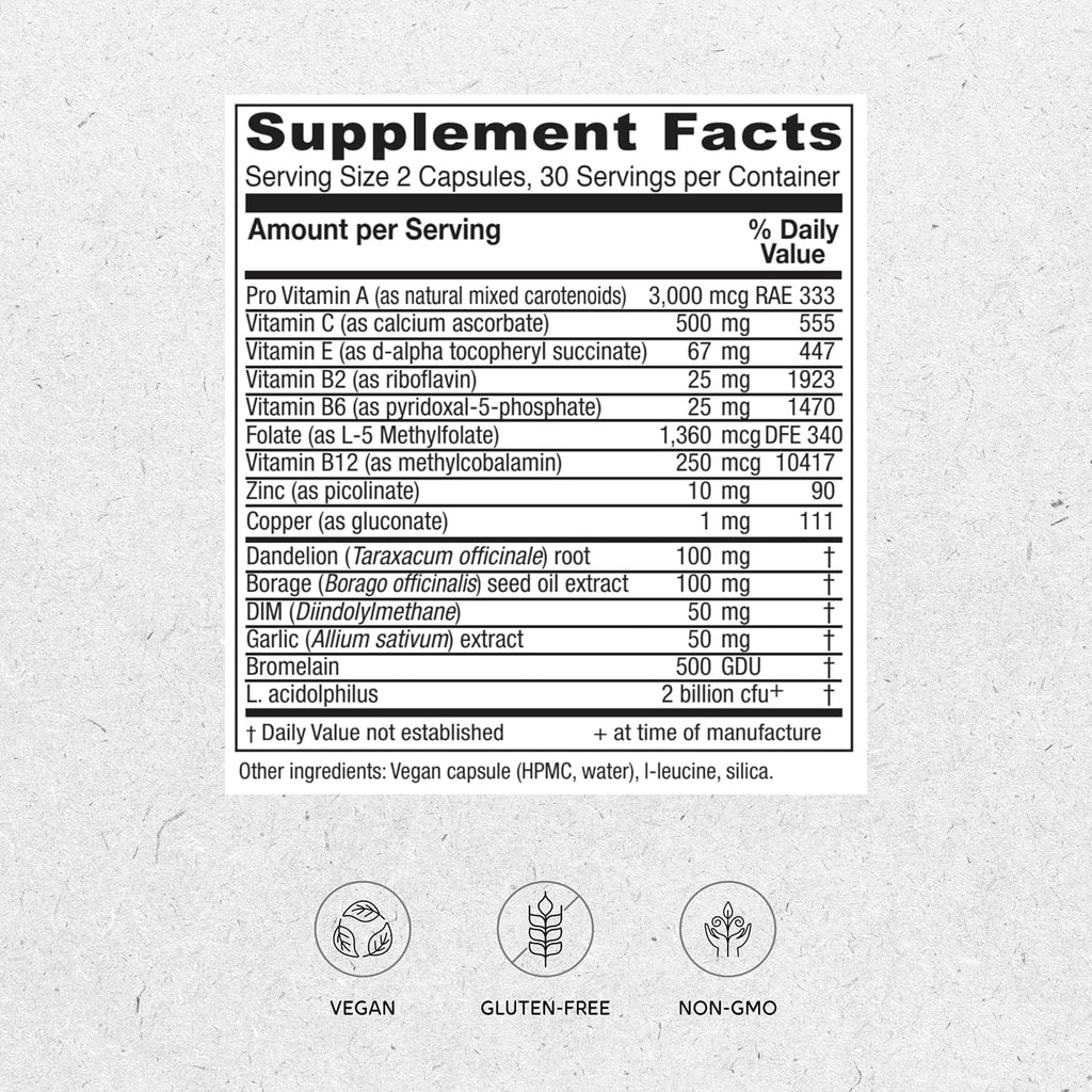 Vitanica OC Companion – Apoyo Nutricional para Anticonceptivos Orales, 60 Cápsulas Veganas