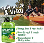 NATURELO Multivitamínico para Hombres 50+ - Complejo Diario con Vitaminas, Minerales y Alimentos Orgánicos, 120 Cápsulas Vegetales