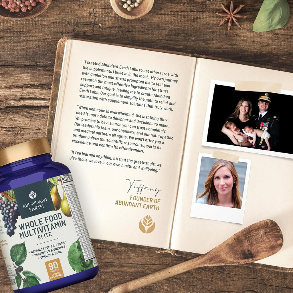 Abundant Earth Multivitamínico Completo con Probióticos y Enzimas, 180 Cápsulas