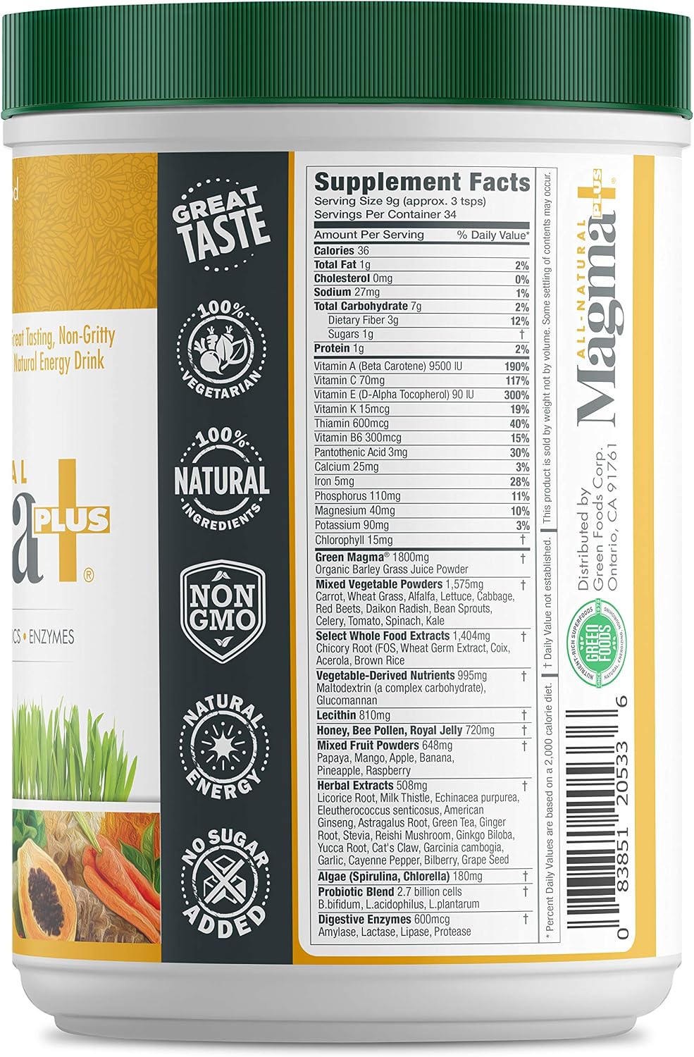 Green Foods Magma Plus en polvo - 300 g