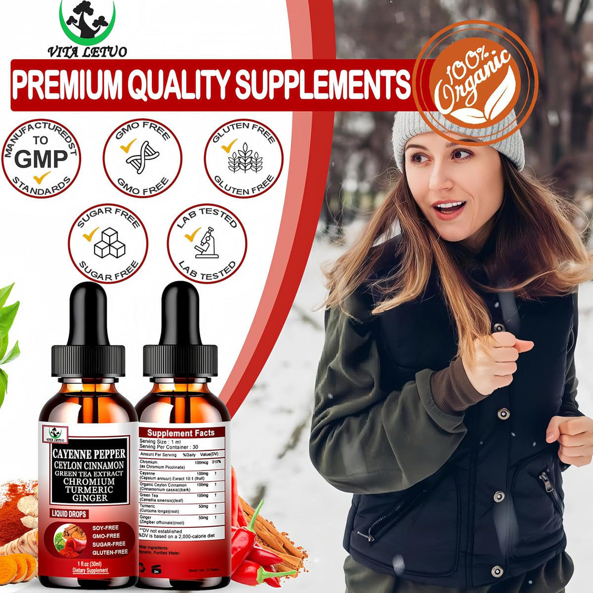 Gotas de Pimienta de Cayena 6 en 1, Alta – Canela de Ceilán (Cinnamomum verum): Conocida por su perfil aromático y – Image 6