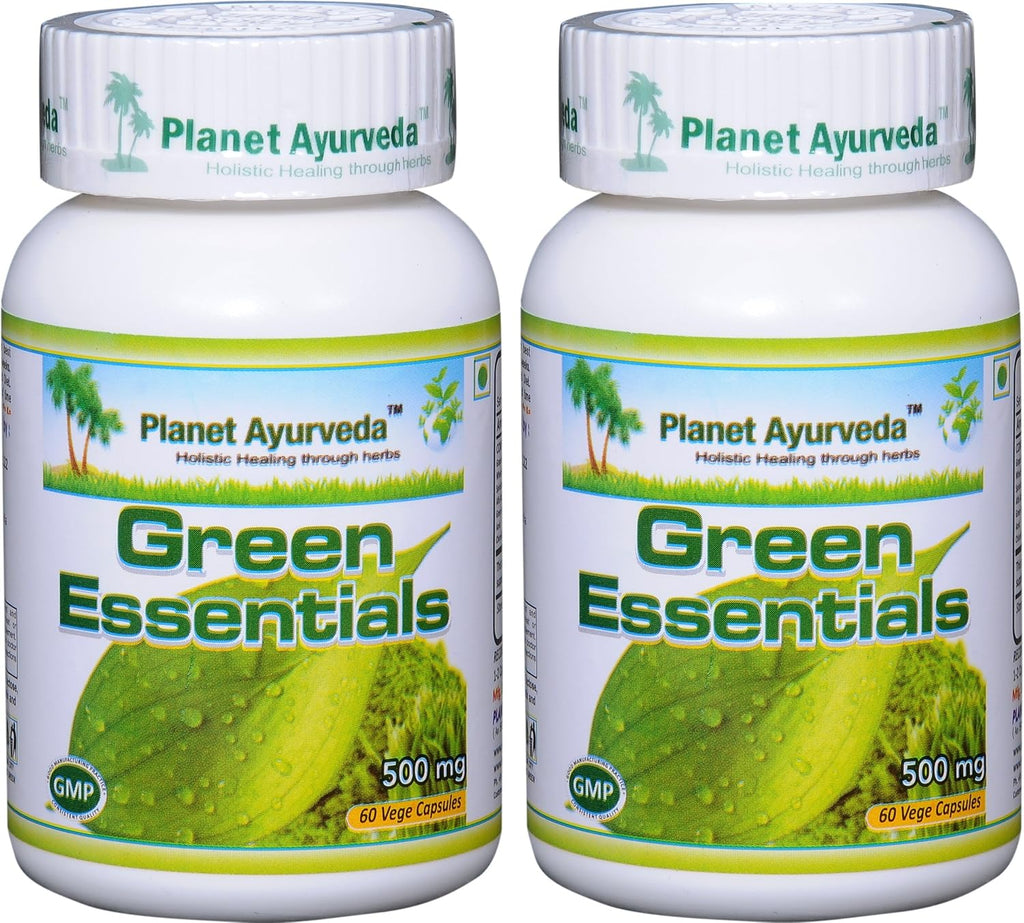 Planet Ayurveda Green Essentials, 500mg Cápsulas Vegetales - 2 Frascos