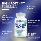 Research Verified Bladder Control - Control de Vejiga para Mujeres 50+ - Semilla de Calabaza, Isoflavonas de Soja, Tiamina - 60 Cápsulas Veganas - Pack de 3