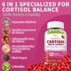Gominolas de Cortisol para Mujer - Con Ashwagandha y Rhodiola Rosea - 120 Gominolas Veganas Sabor Manzana